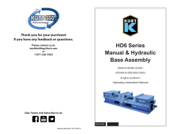 HD6 Series Manual &amp; Hydraulic Base Assembly Thank you for your purchase!