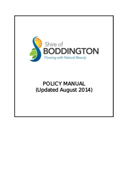 POLICY MANUAL (Updated August 2014)