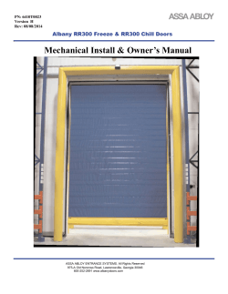 Mechanical Install &amp; Owner’s Manual PN 6410T0023