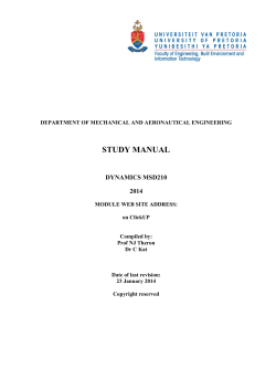 STUDY MANUAL DYNAMICS MSD210 2014