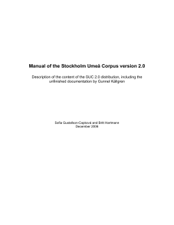 Manual of the Stockholm Umeå Corpus version 2.0