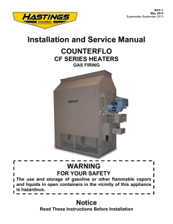 Installation and Service Manual COUNTERFLO CF SERIES HEATERS