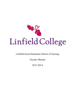 Linfield-Good Samaritan School of Nursing Faculty Manual 2013-2014
