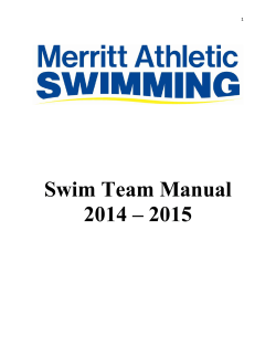 Swim Team Manual 2014 – 2015  1