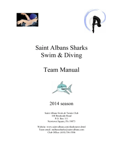 Saint Albans Sharks Swim &amp; Diving Team Manual