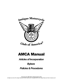 AMCA Manual Articles of Incorporation Bylaws