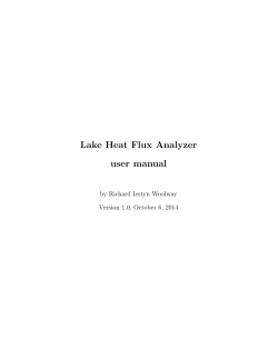 Lake Heat Flux Analyzer user manual by Richard Iestyn Woolway