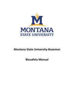 Montana State University-Bozeman Biosafety Manual