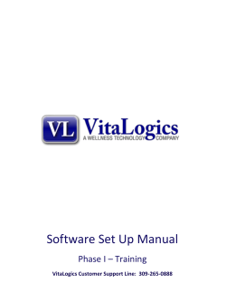 Software Set Up Manual Phase I – Training