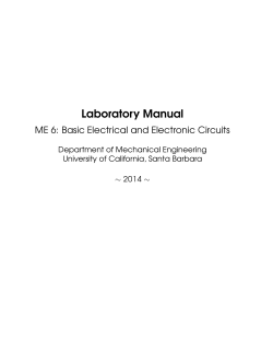 Laboratory Manual ME 6: Basic Electrical and Electronic Circuits