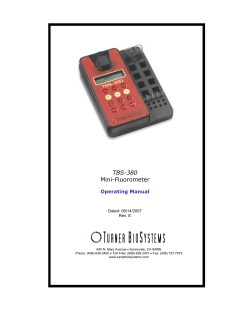 User’s Manual TBS-380 Mini-Fluorometer