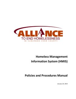 Homeless Management Information System (HMIS) Policies and Procedures Manual