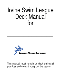 Irvine Swim League Deck Manual for