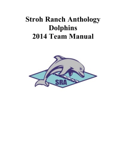 Stroh Ranch Anthology Dolphins 2014 Team Manual