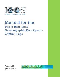 Manual for the Use of Real-Time Oceanographic Data Quality Control Flags