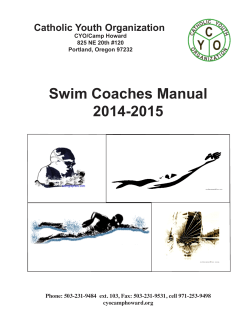 Swim Coaches Manual 2014-2015 Catholic Youth Organization