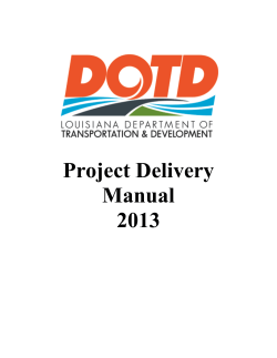 Project Delivery Manual 2013