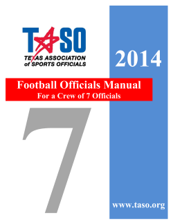 2014 Football Officials Manual www.taso.org
