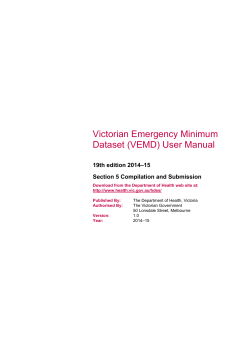 Victorian Emergency Minimum Dataset (VEMD) User Manual 19th edition 2014–15