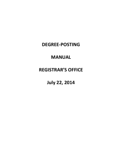 DEGREE‐POSTING    MANUAL  REGISTRAR’S OFFICE 