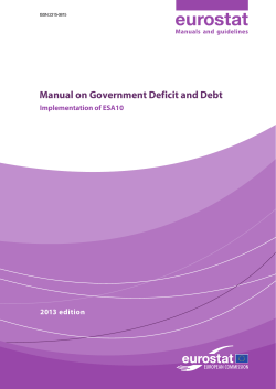 Manual on Government Deficit and Debt Implementation of ESA10 2013 edition