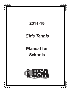 2014-15 Manual for Schools Girls Tennis