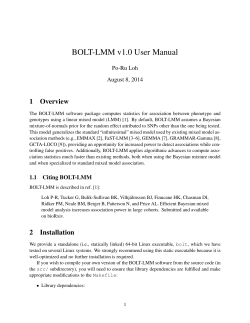 BOLT-LMM v1.0 User Manual 1 Overview Po-Ru Loh