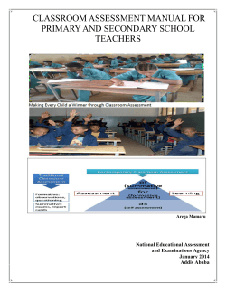 CLASSROOM ASSESSMENT MANUAL FOR PRIMARY AND SECONDARY SCHOOL TEACHERS