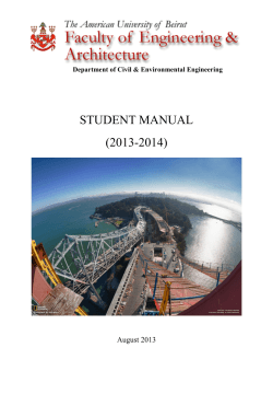STUDENT MANUAL (2013-2014) August 2013 Department of Civil &amp; Environmental Engineering
