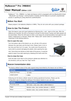 User Manual  MyBeacon™ Pro（MB004） Edition 1.0.0