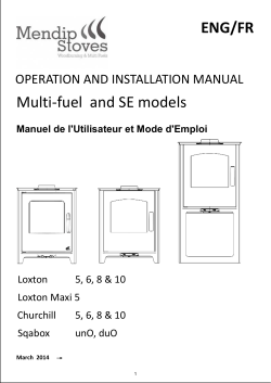 Multi-fuel  and SE models ENG/FR OPERATION AND INSTALLATION MANUAL