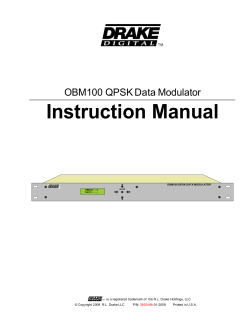 Instruction Manual OBM100 QPSK Data Modulator