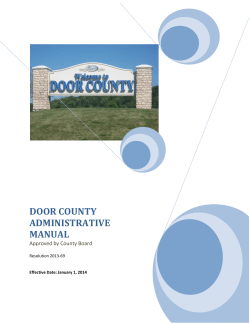 DOOR COUNTY ADMINISTRATIVE MANUAL Approved by County Board