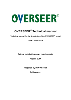 OVERSEER Technical manual  ®