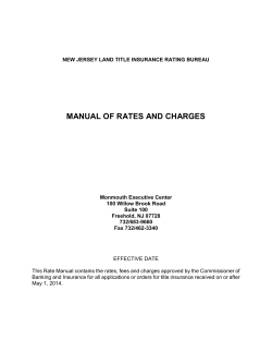 MANUAL OF RATES AND CHARGES