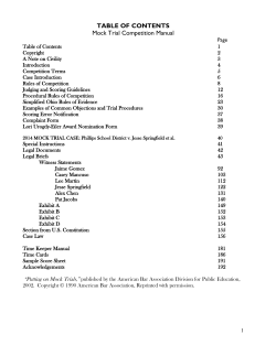 TABLE OF CONTENTS Mock Trial Competition Manual