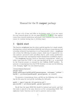 Manual for the R casper package