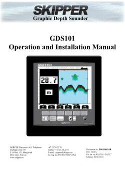 GDS101 Operation and Installation Manual Graphic Depth Sounder