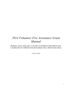 2014 Volunteer Fire Assistance Grant Manual F .