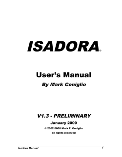 ISADORA User’s Manual