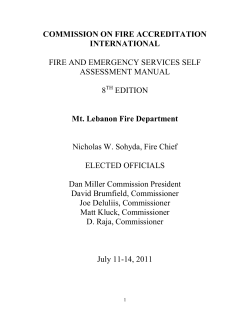 COMMISSION ON FIRE ACCREDITATION INTERNATIONAL  Mt. Lebanon Fire Department