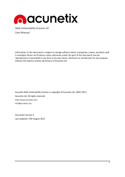 Web Vulnerability Scanner v9 User Manual