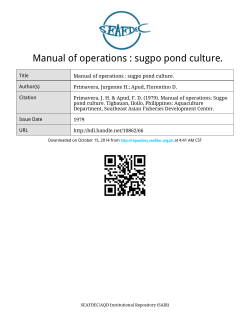 Manual of operations : sugpo pond culture.
