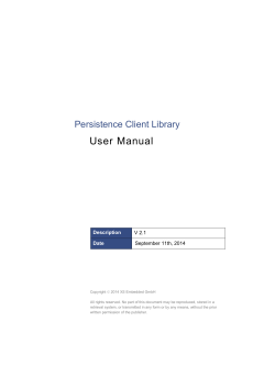 User Manual Persistence Client Library Description