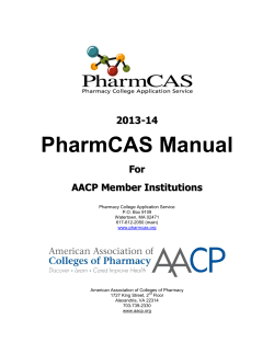 PharmCAS Manual  2 0