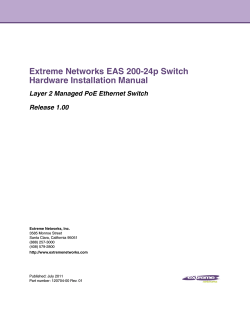 Extreme Networks EAS 200-24p Switch Hardware Installation Manual Release 1.00