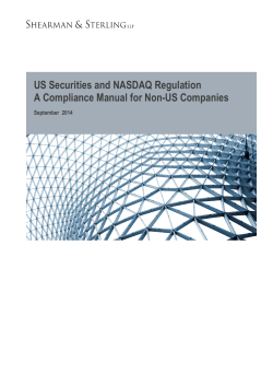US Securities and NASDAQ Regulation A Compliance Manual for Non-US Companies