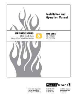 Installation and Operation Manual FIRE DECK SERIES FIRE DECK