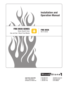Installation and Operation Manual FIRE DECK SERIES FIRE DECK