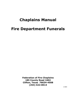Chaplains Manual  Fire Department Funerals Federation of Fire Chaplains